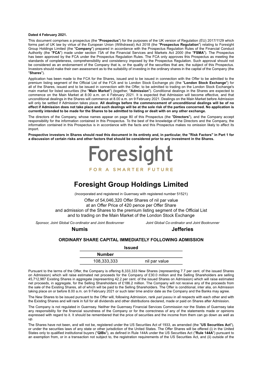 Foresight Group Holdings Limited