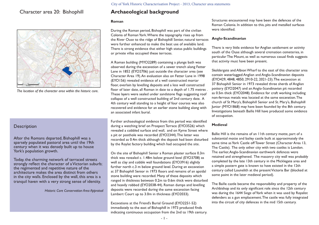 Bishophill Archaeological Background