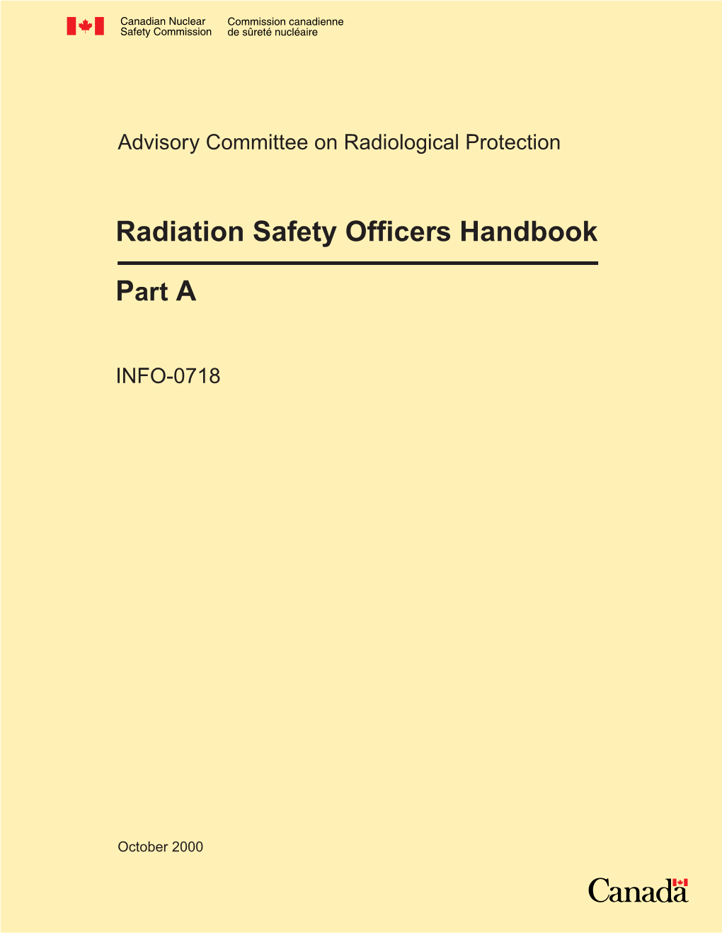 INFO-0718,Radiation Safety Officers Handbook