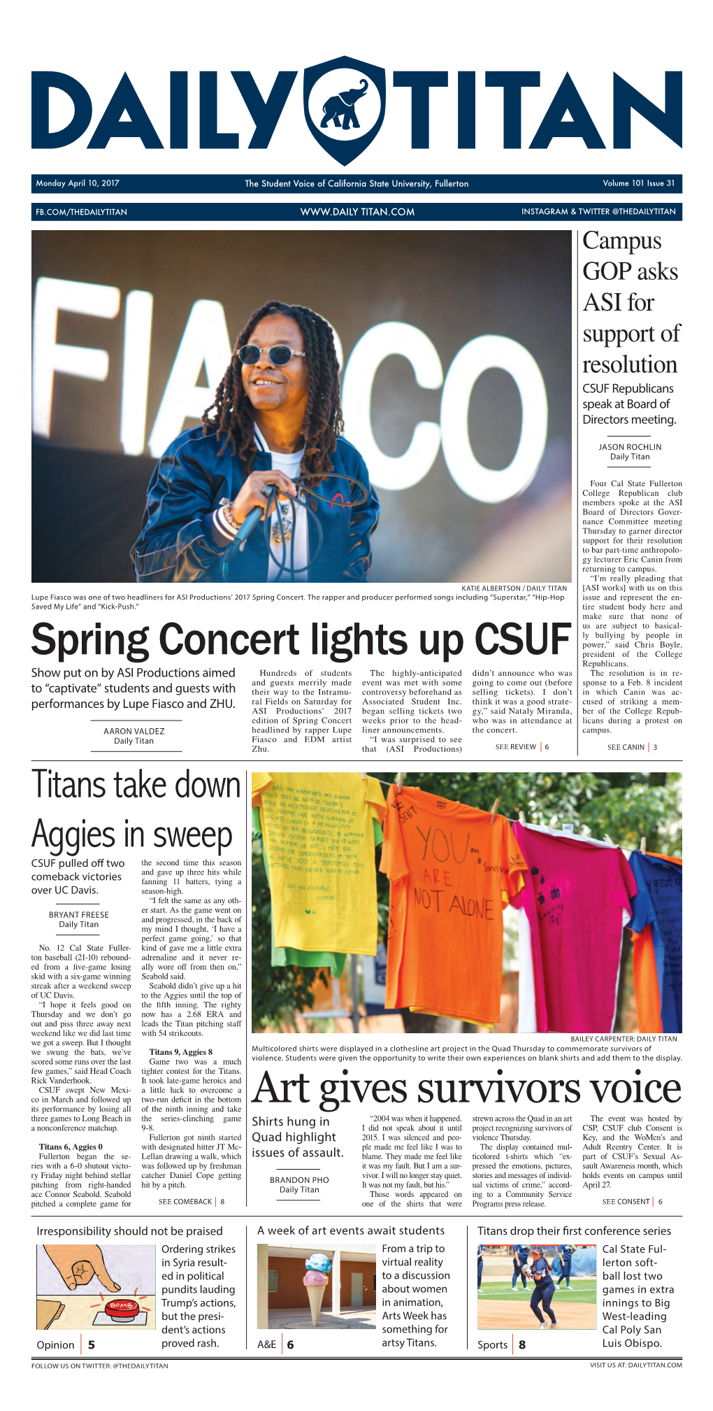 Spring Concert Lights up CSUF President of the College Republicans