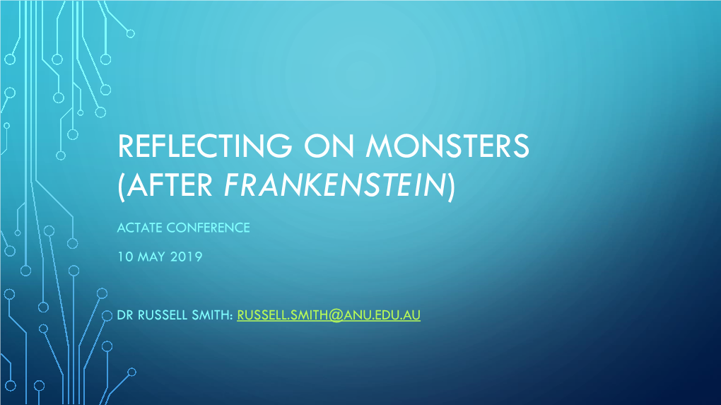 Frankenstein's Monster in the 21St Century