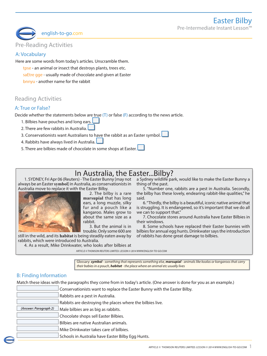 Easter Bilby in Australia, the Easter...Bilby?