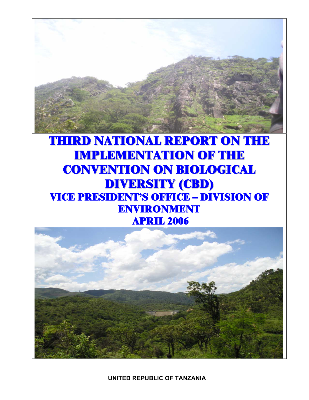 UNITED REPUBLIC of TANZANIA Third National Report