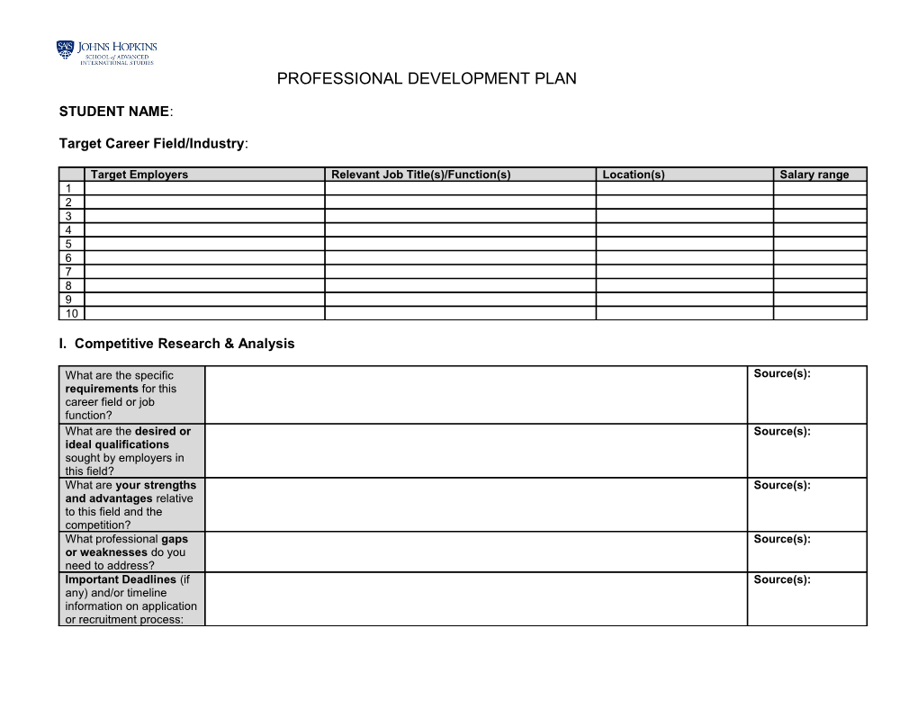 Coaching Action Plan