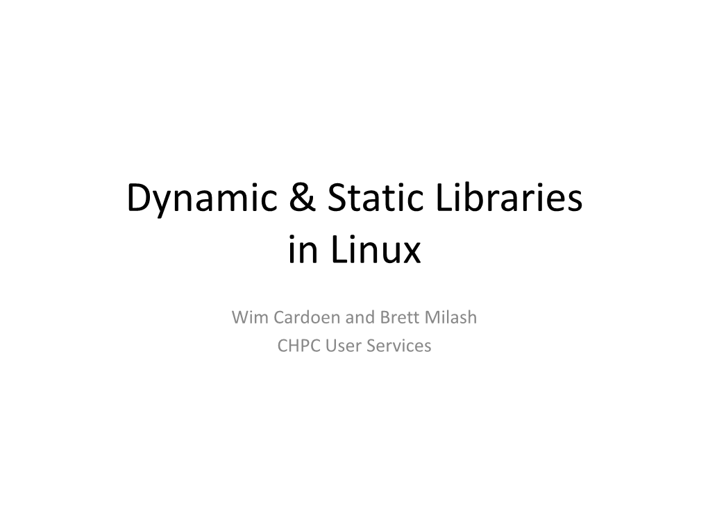 Dynamic & Static Libraries in Linux