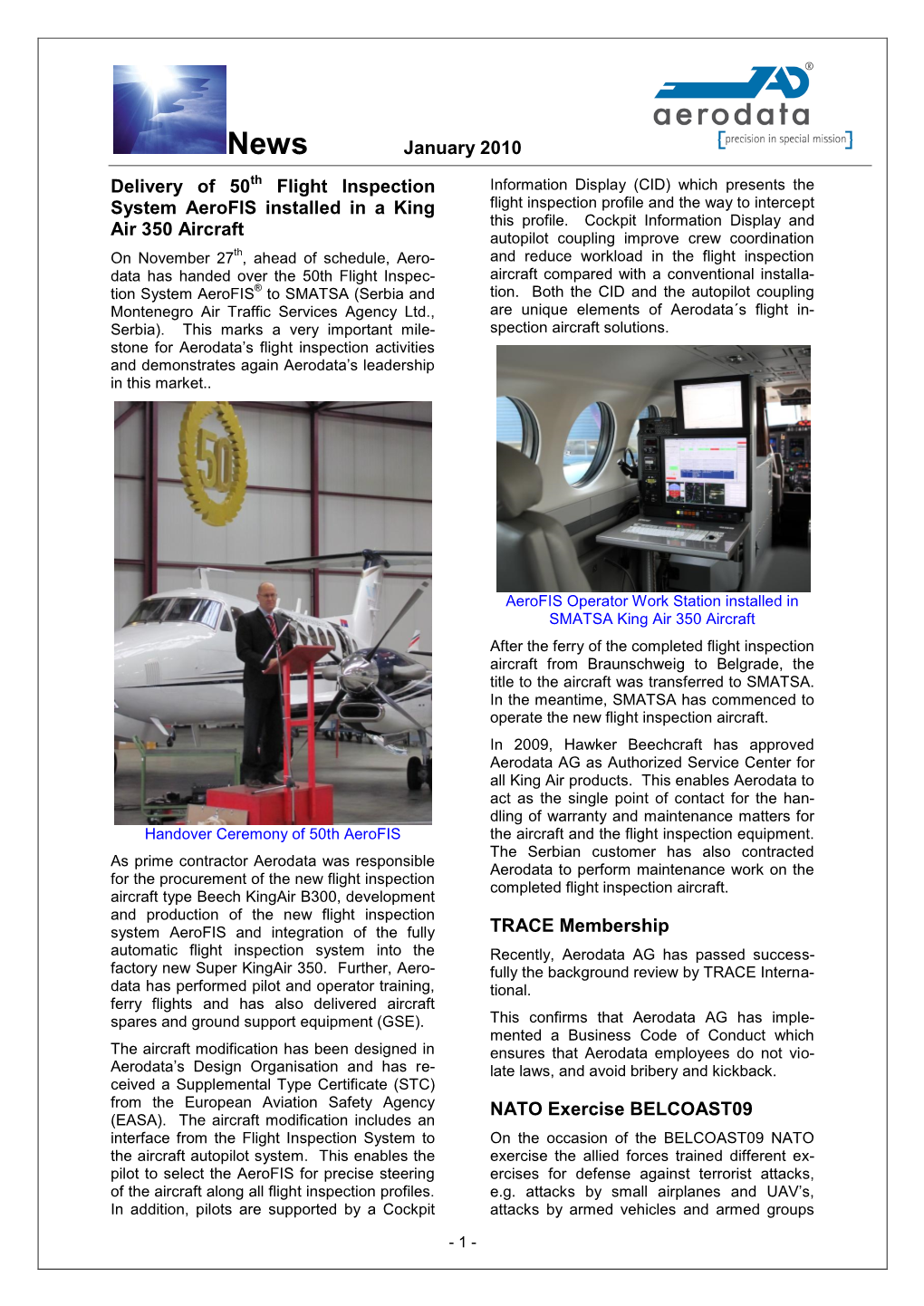 Newsletter 01 / 2010