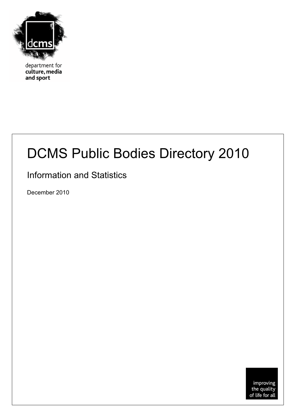 DCMS Public Bodies Directory 2010