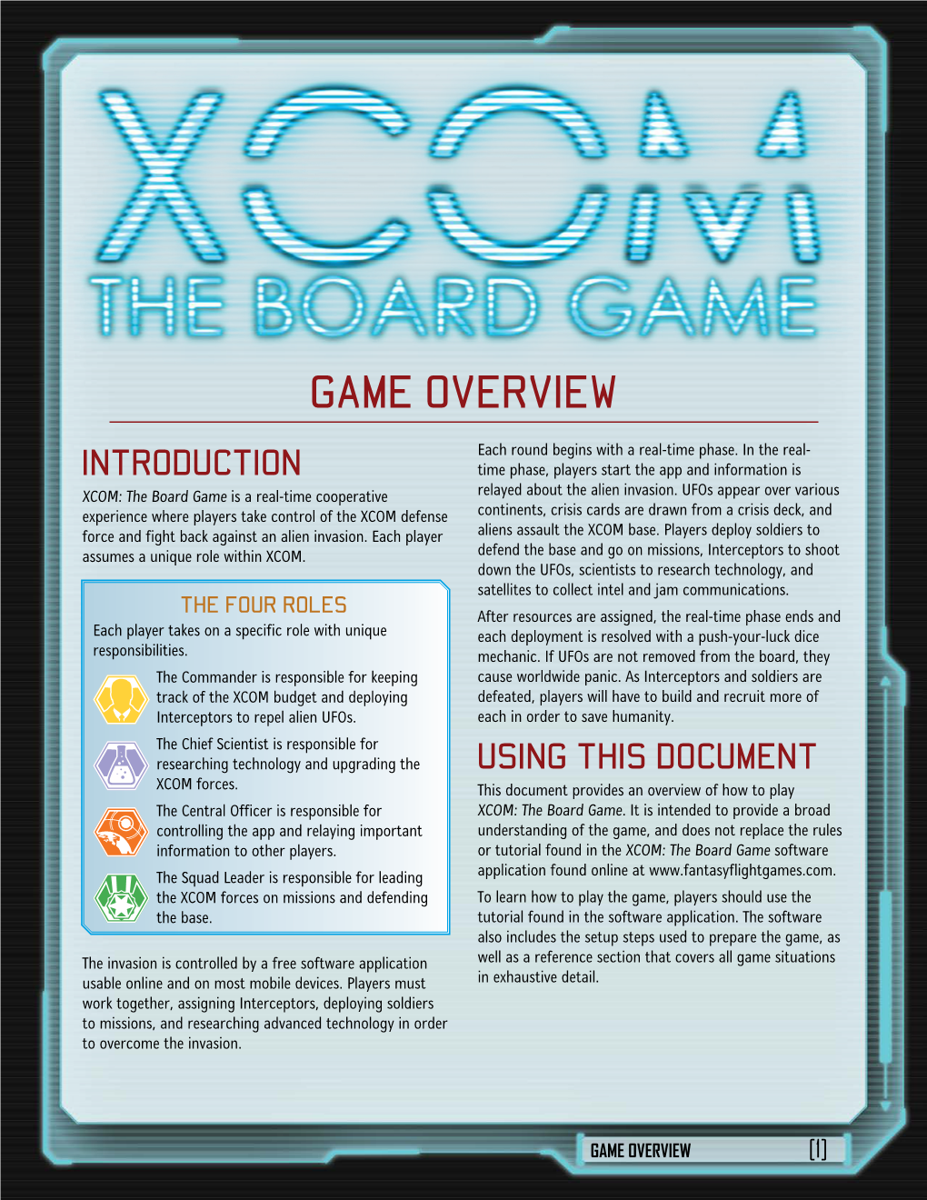 Game Overview for XCOM: the Board Game