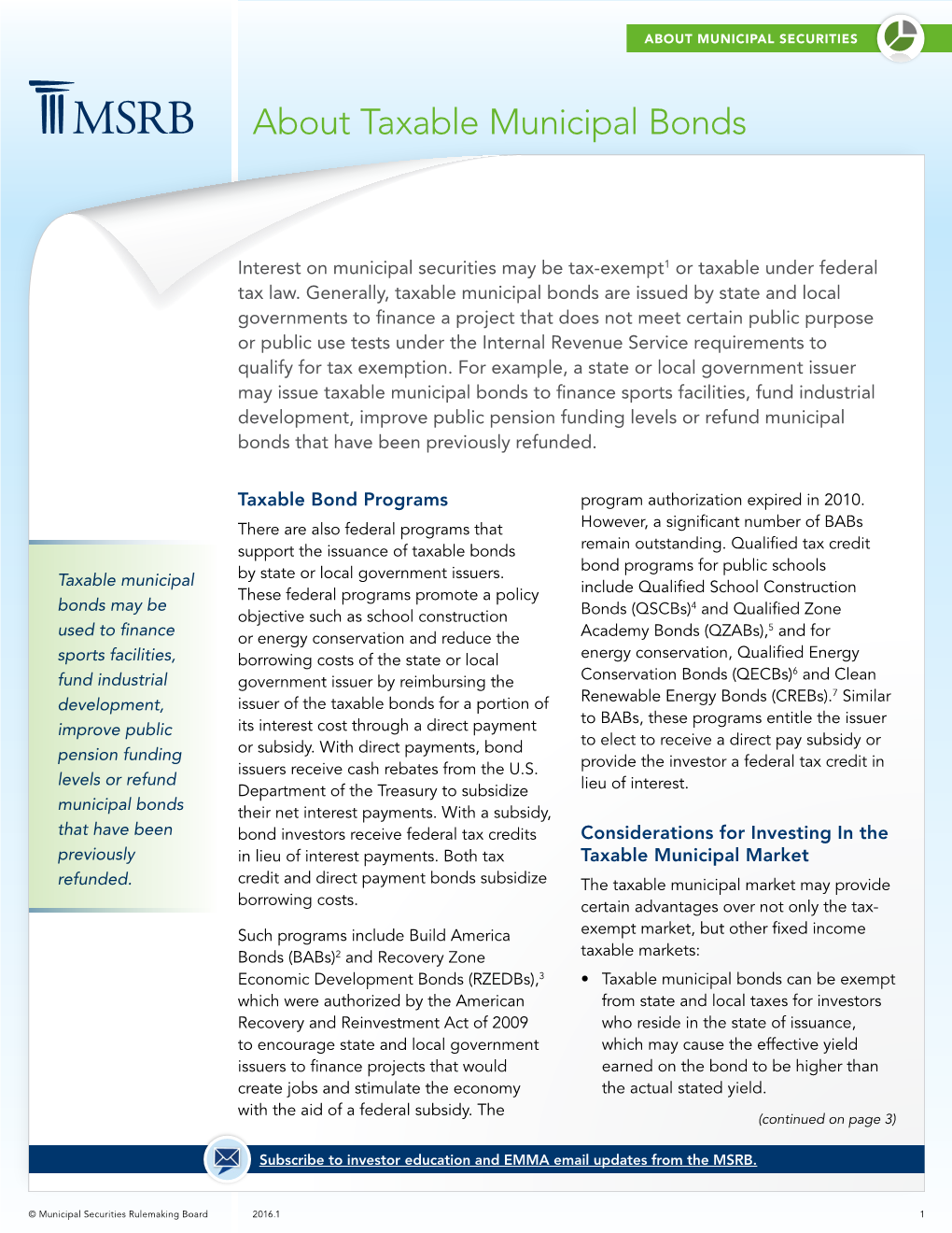 About Taxable Municipal Bonds