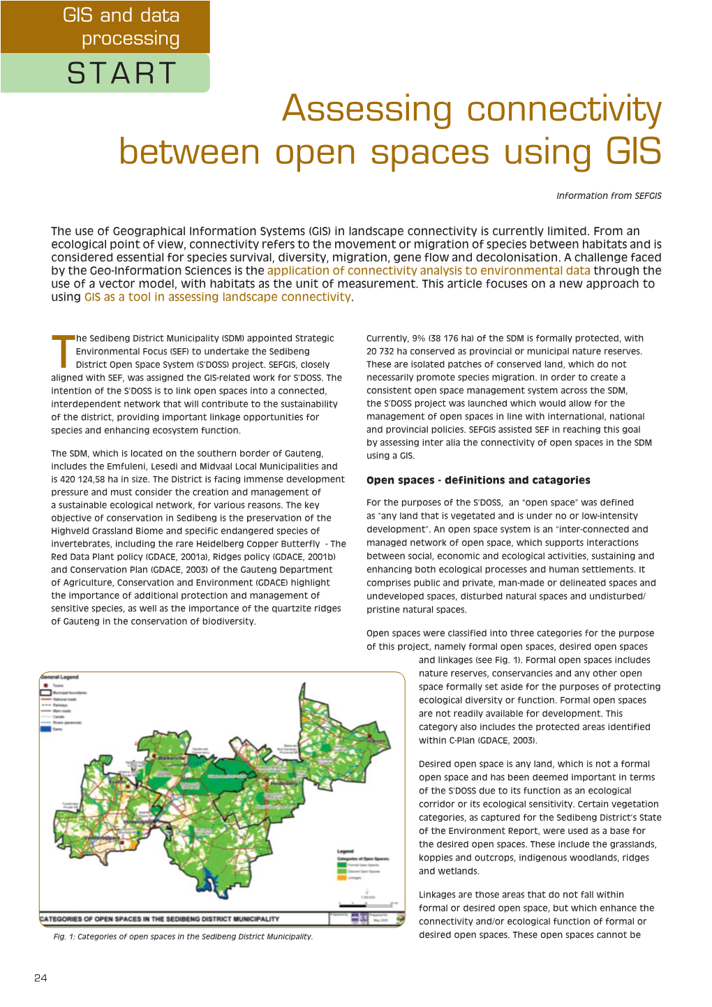 Assessing Connectivity Between Open Spaces Using GIS