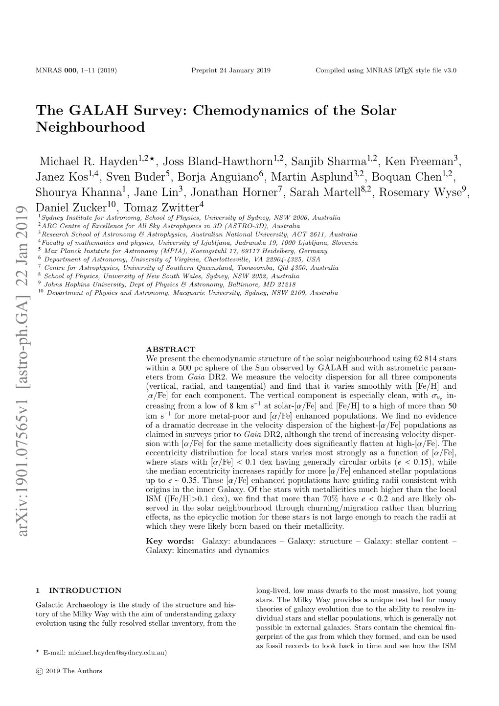 The GALAH Survey: Chemodynamics of the Solar Neighbourhood