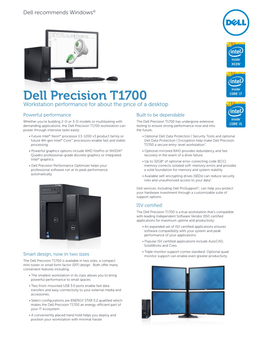 Dell Precision T1700 Workstation Performance for About the Price of a Desktop