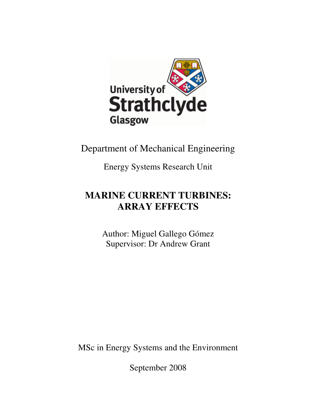 Marine Current Turbines: Array Effects