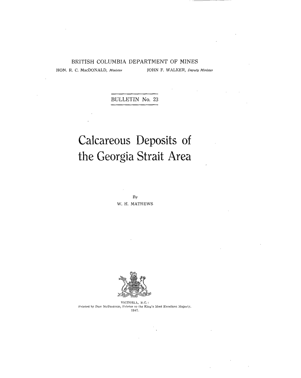 Calcareous Deposits of the Georgia Strait Area