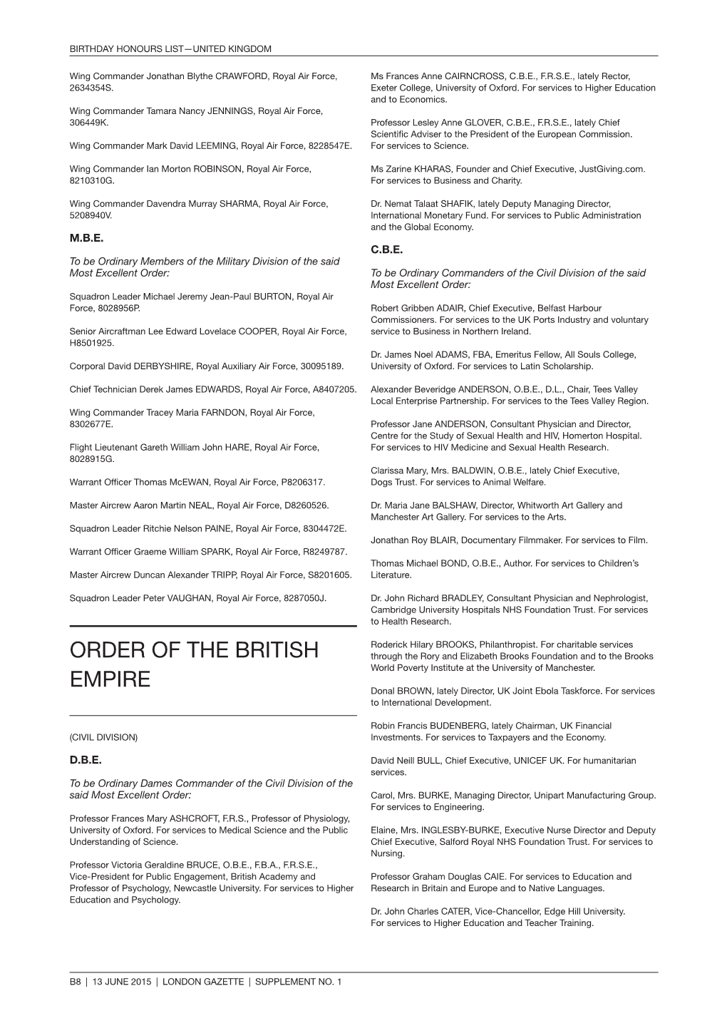 Order of the British Empire