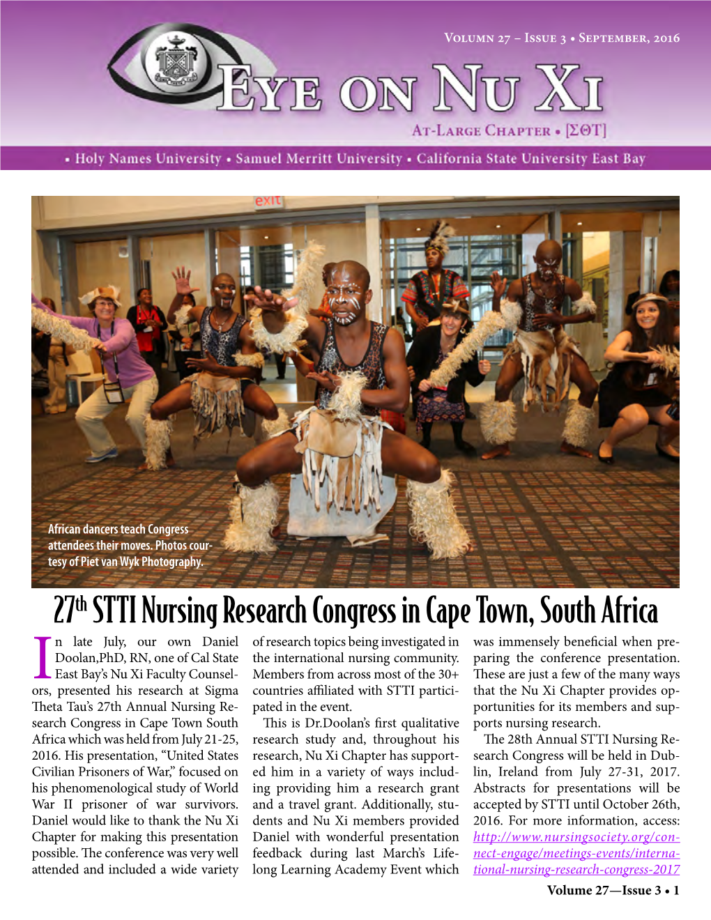 27Th STTI Nursing Research Congress in Cape Town, South Africa