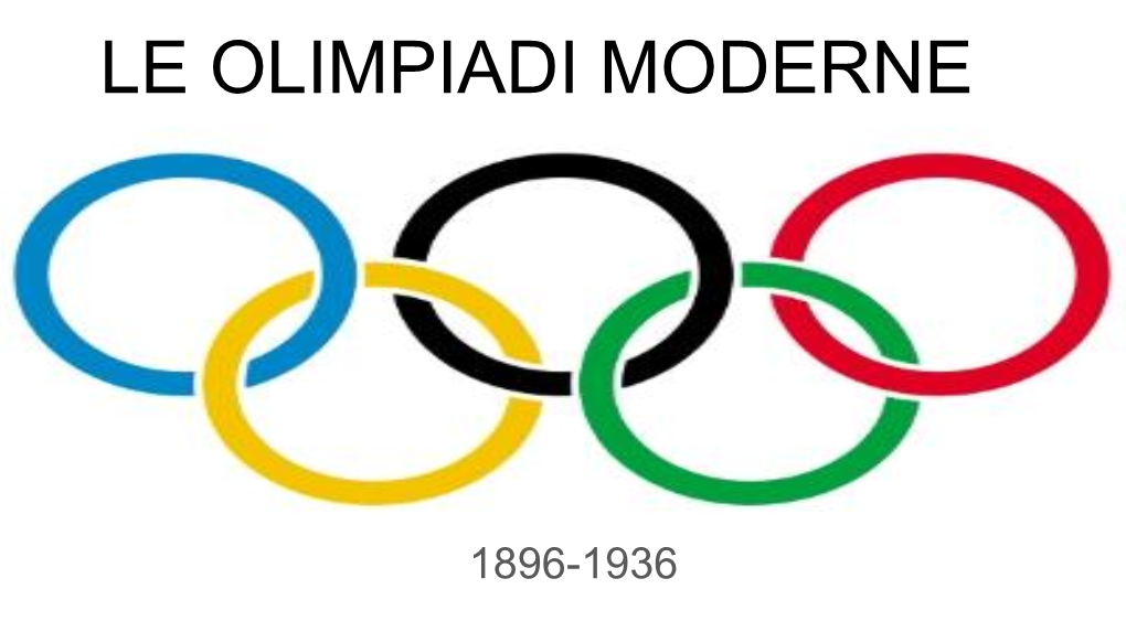 Le Olimpiadi Moderne