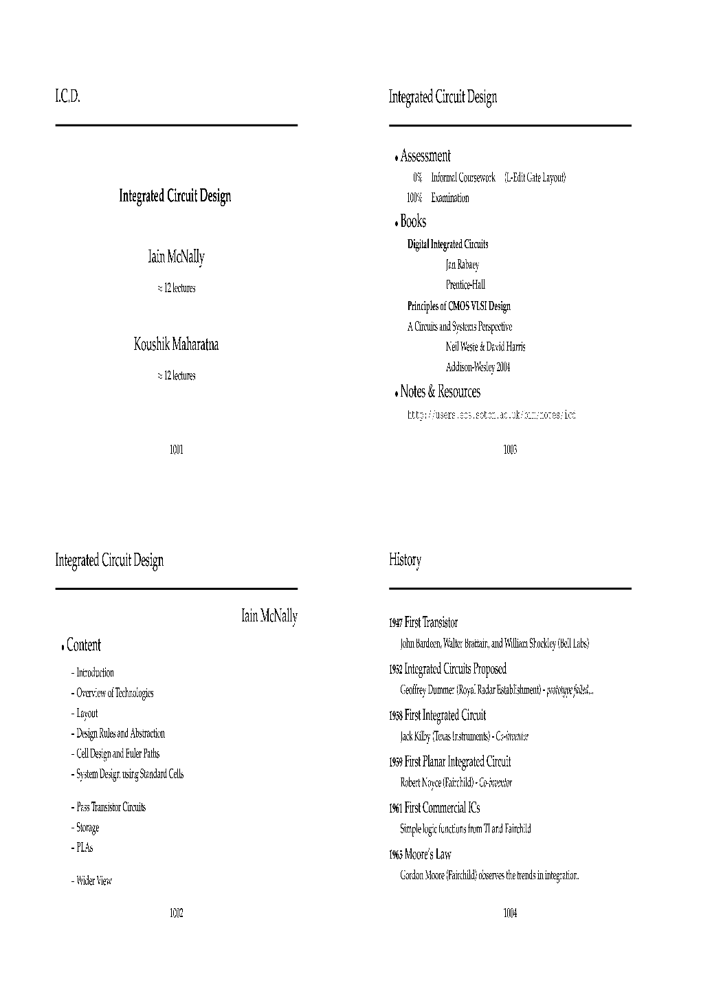 Integrated Circuit Design