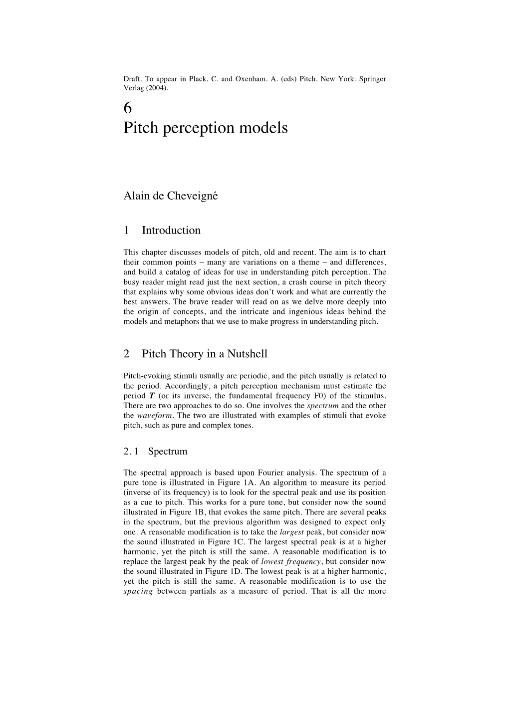 6 Pitch Perception Models