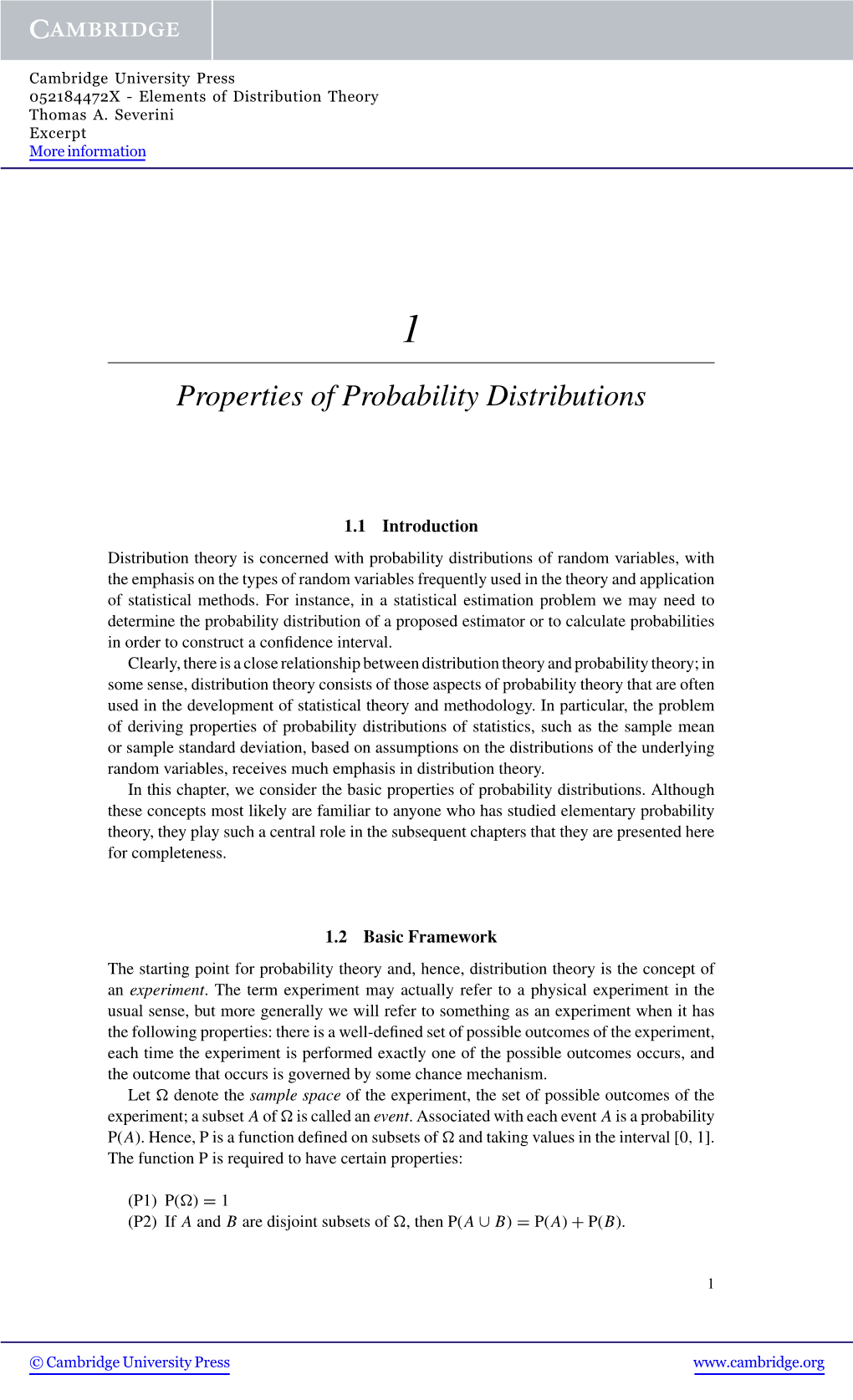 Properties of Probability Distributions