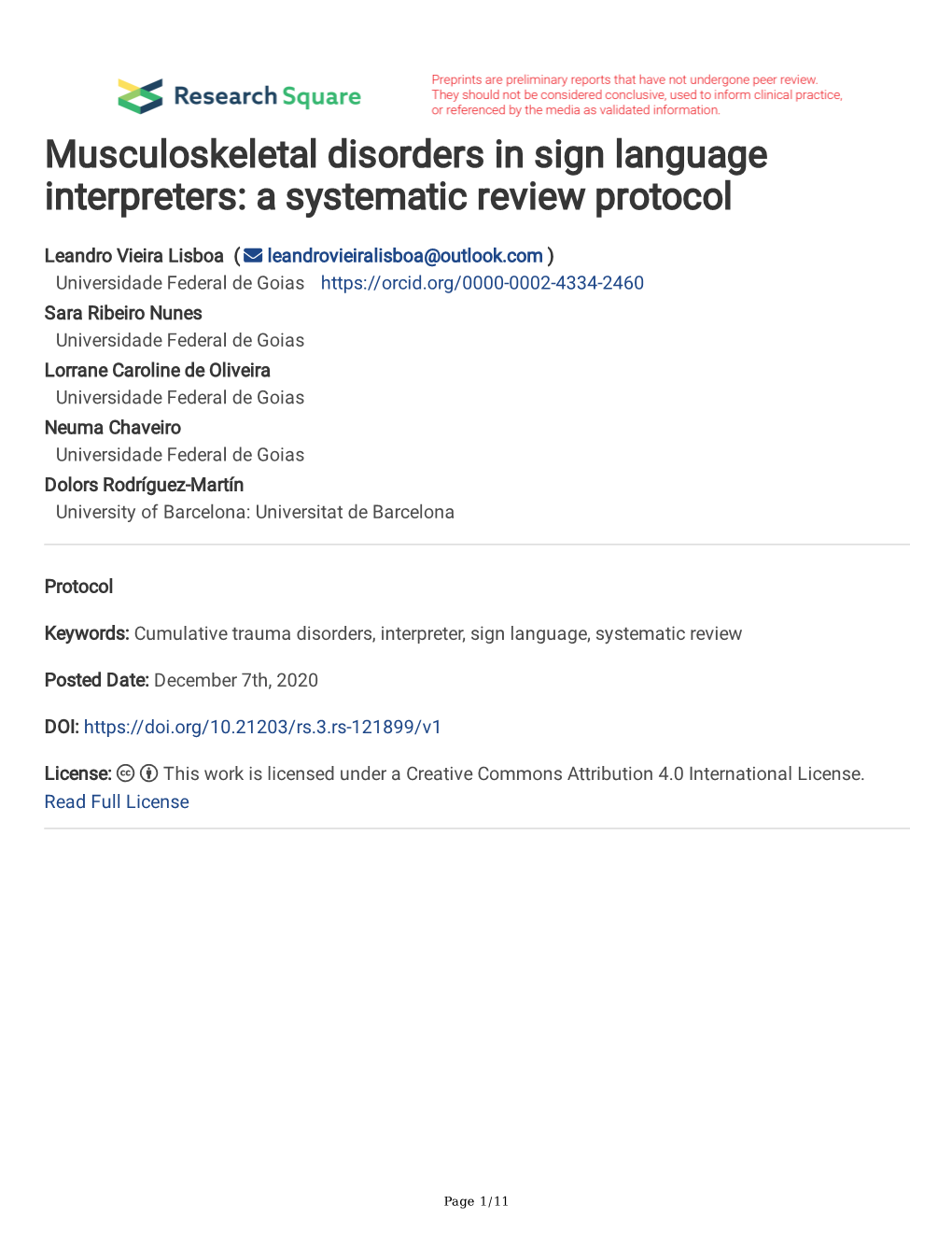 Musculoskeletal Disorders in Sign Language Interpreters: a Systematic Review Protocol