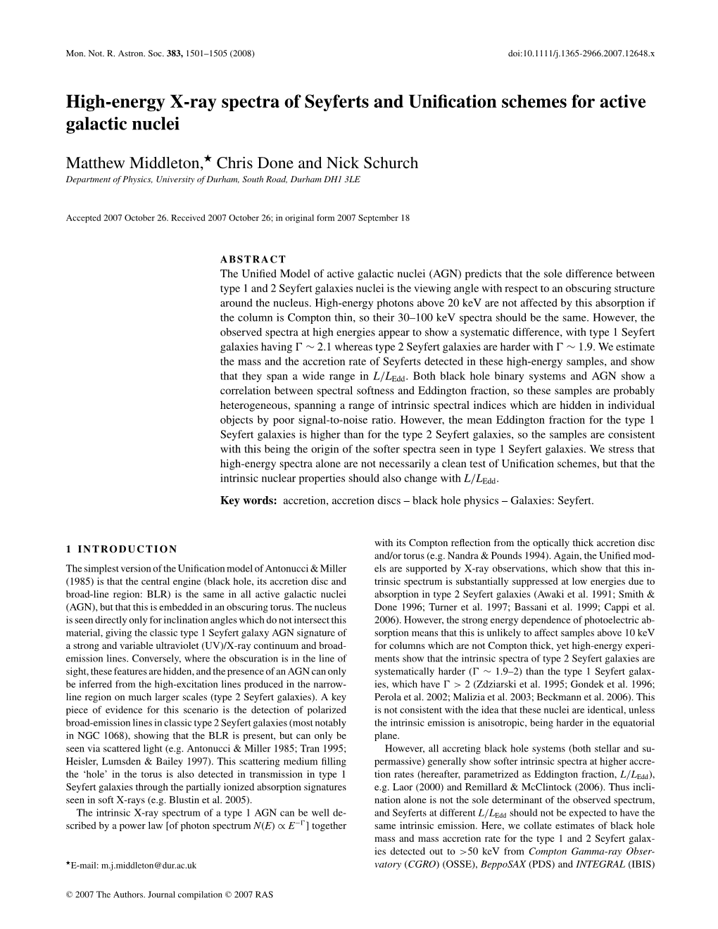 High-Energy X-Ray Spectra of Seyferts and Unification Schemes for Active