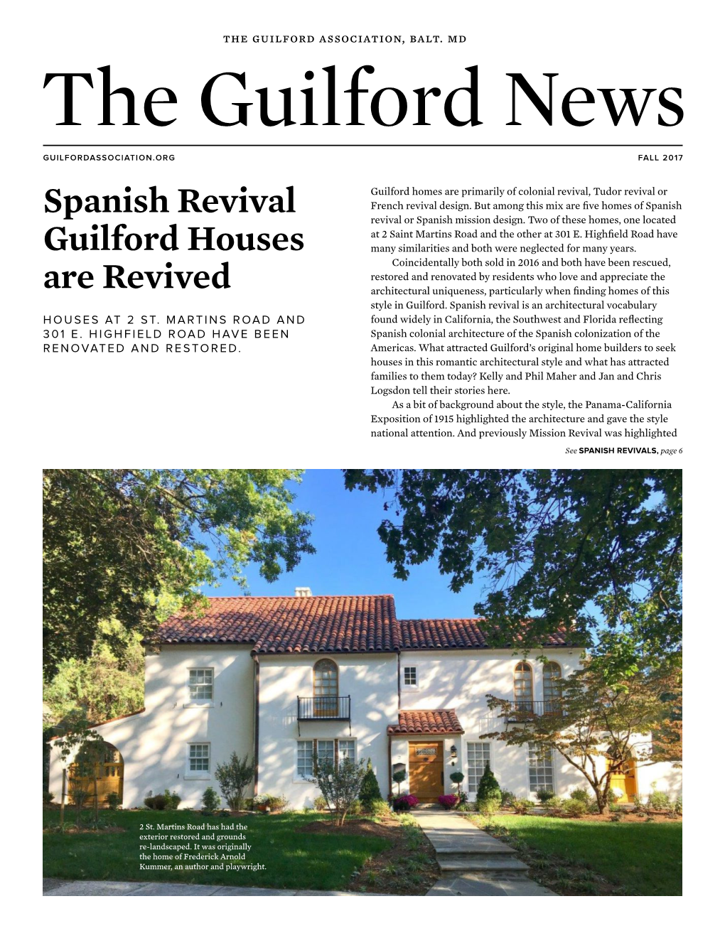Spanish Revival Guilford Houses Are Revived