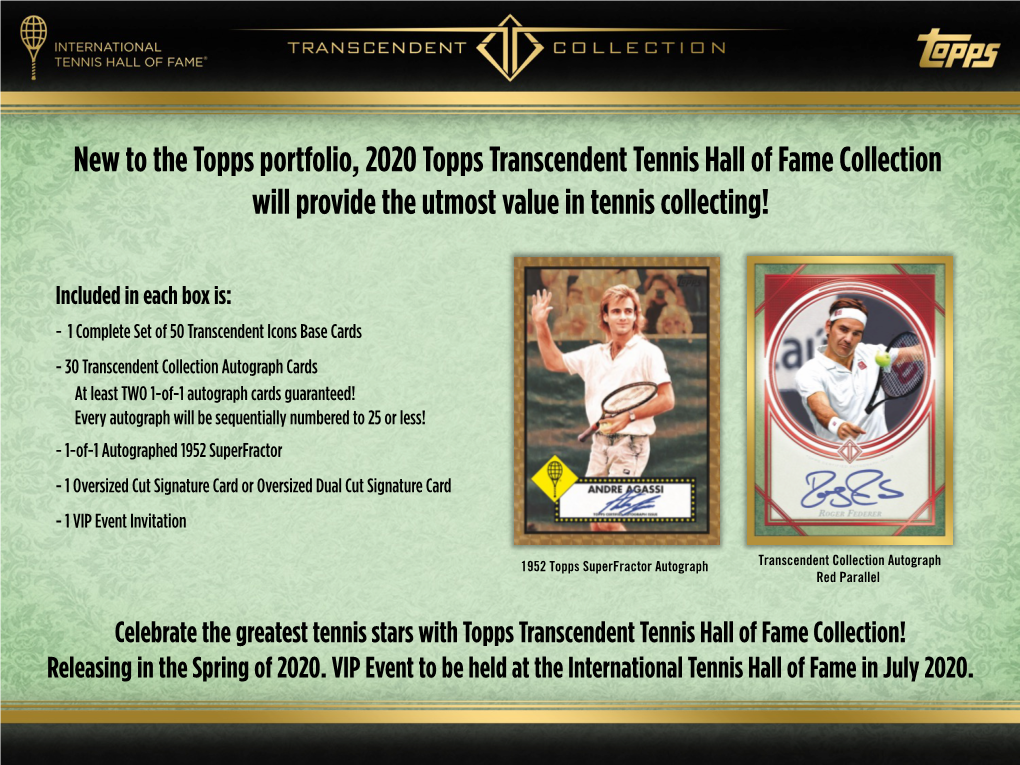 2020 Topps Transcendent Tennis Collection