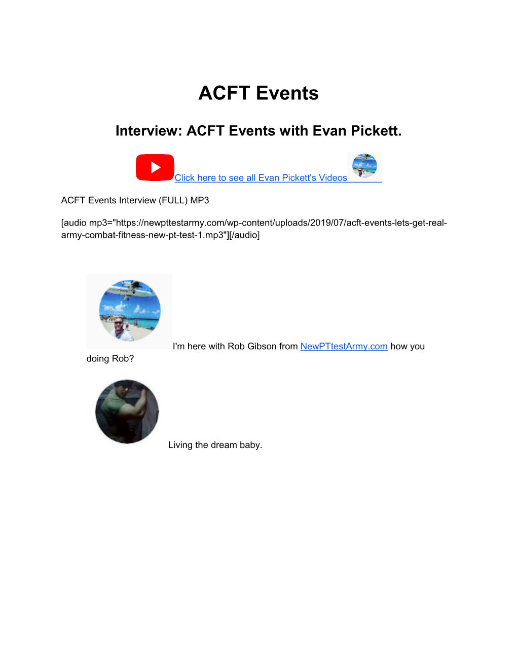 ACFT Events Army Combat Fitness Test Interview