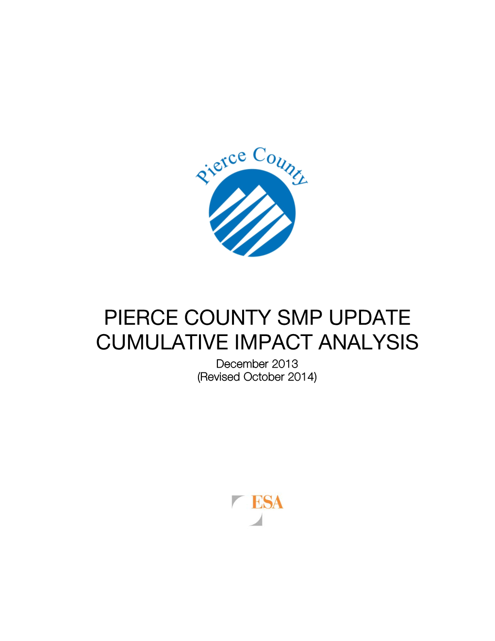 PIERCE COUNTY SMP UPDATE CUMULATIVE IMPACT ANALYSIS December 2013 (Revised October 2014)