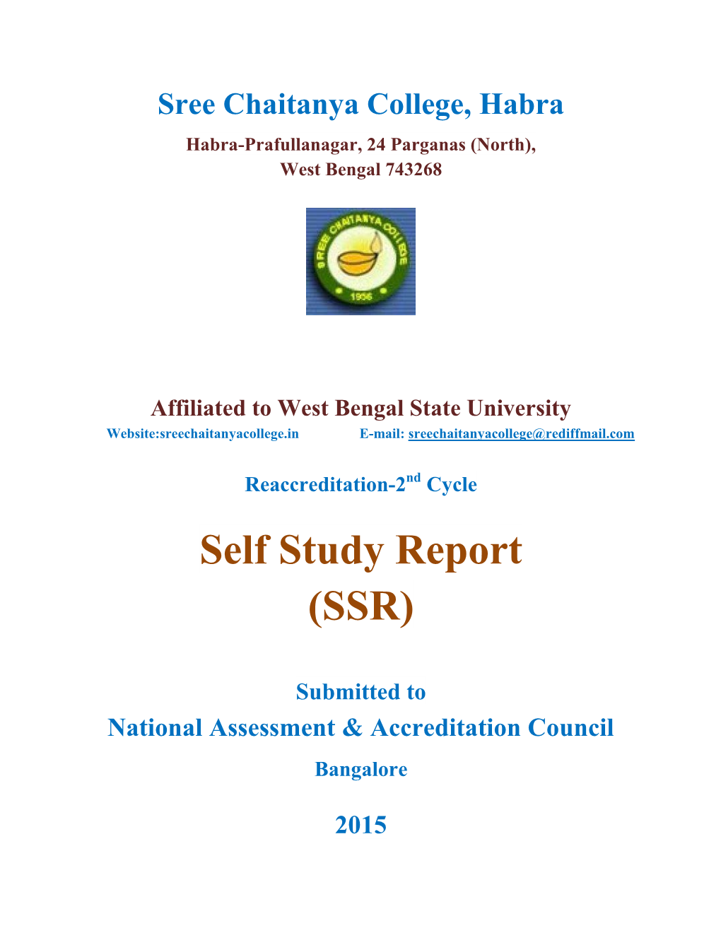 Self Study Report: Sree Chaitanya College, Habra