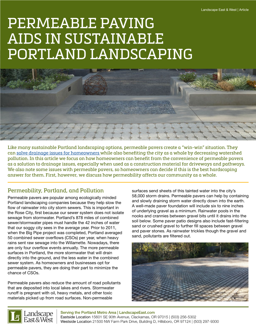 Permeable Paving Aids in Sustainable Portland Landscaping