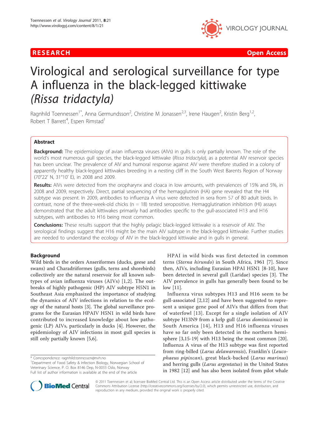 Virological and Serological Surveillance for Type a Influenza In