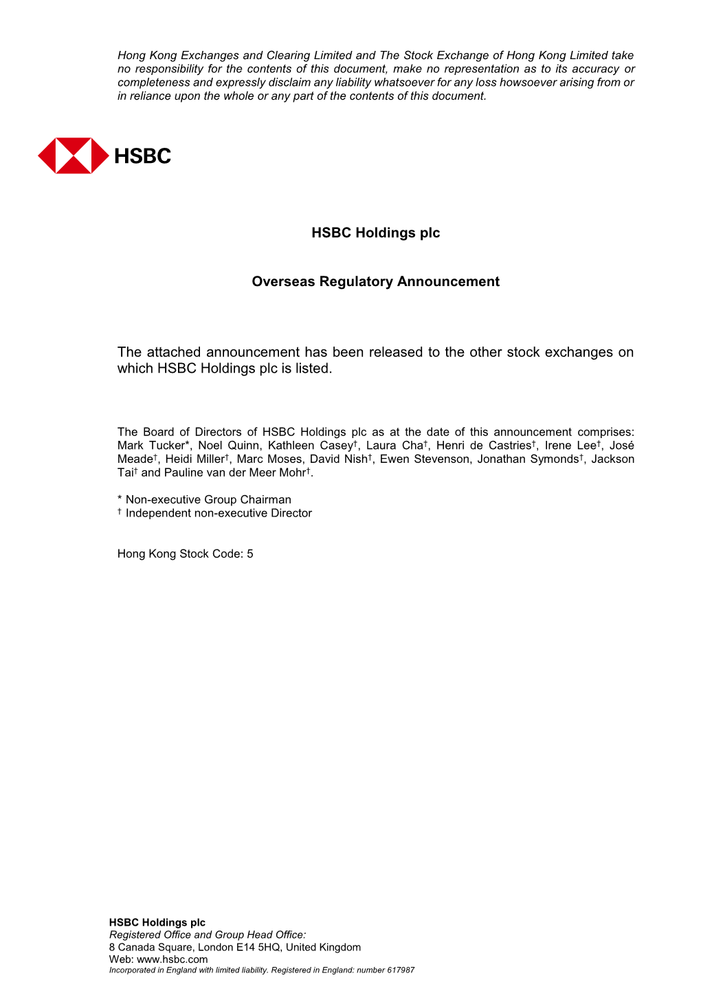 HSBC Holdings Plc