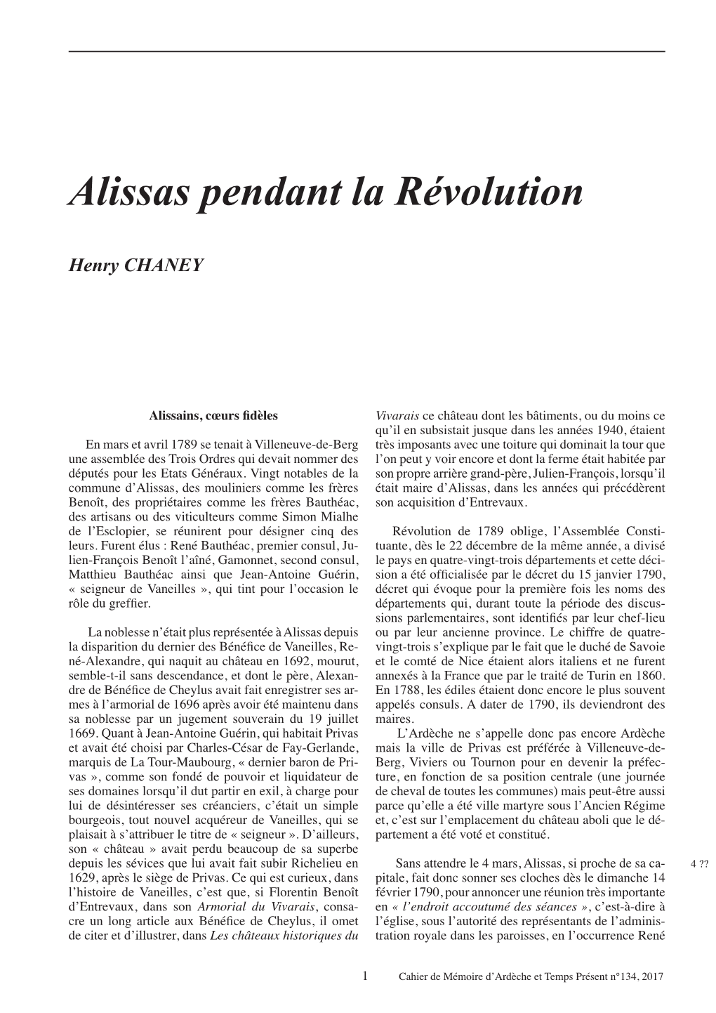 Alissas Pendant La Révolution