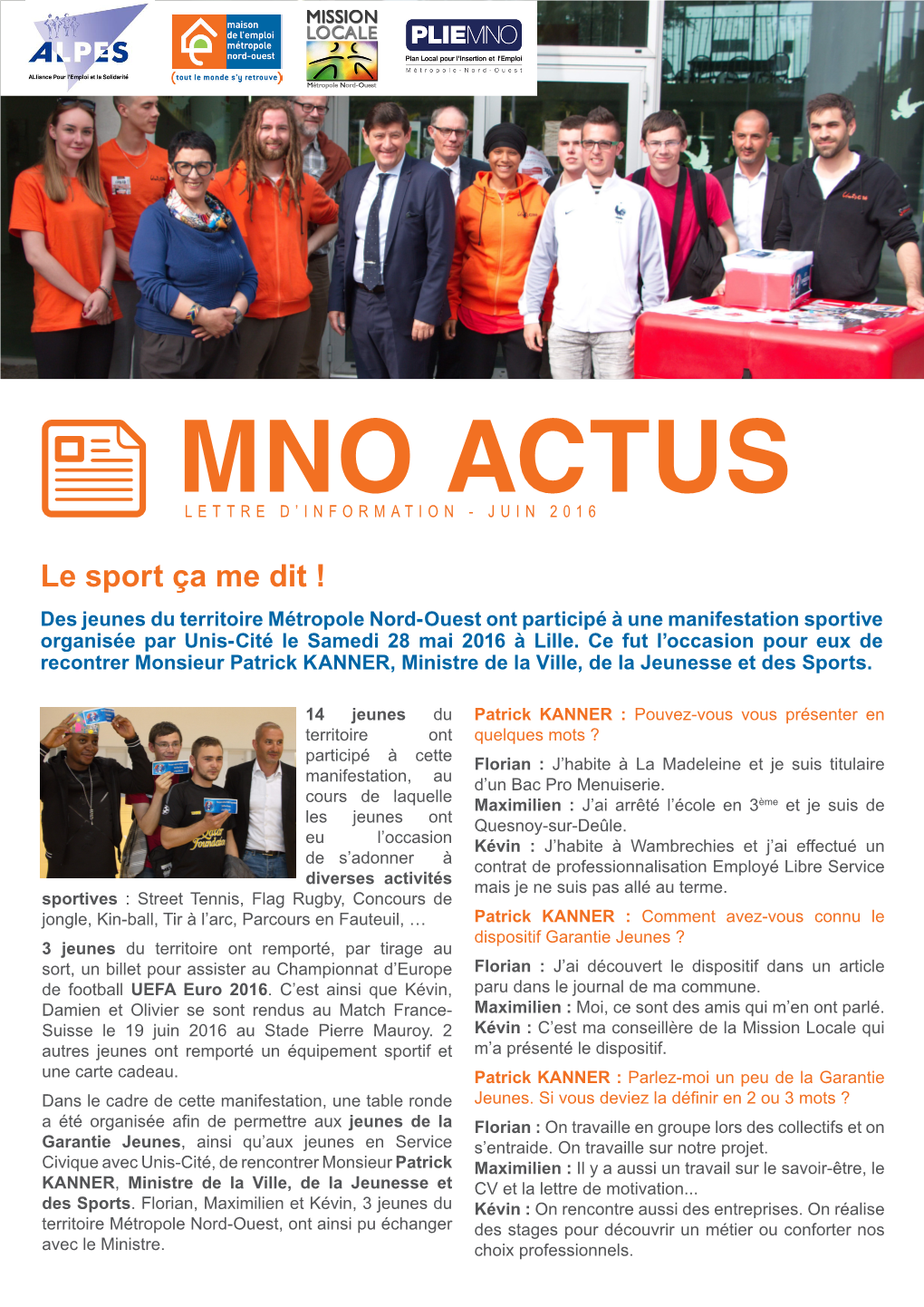 MNO Actus - Lettre D’Information - Juin 2016 2