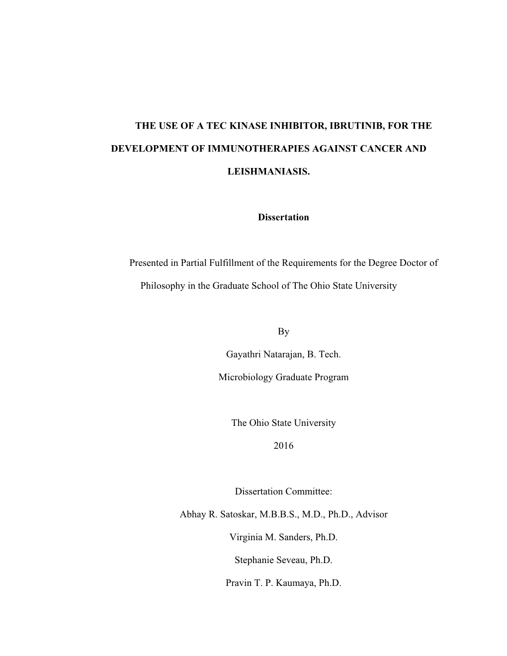 The Use of a Tec Kinase Inhibitor, Ibrutinib, for The