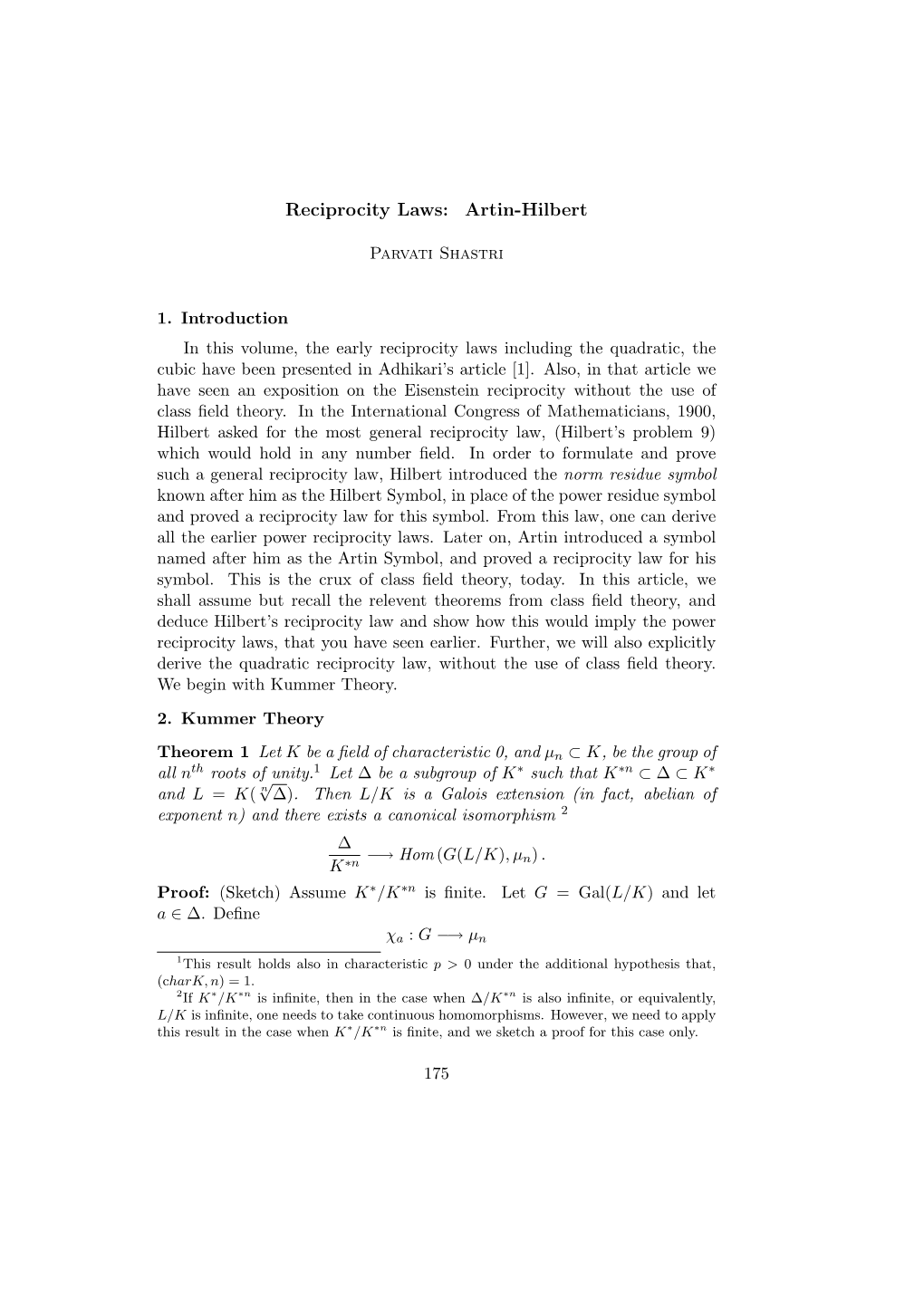 Reciprocity Laws: Artin-Hilbert