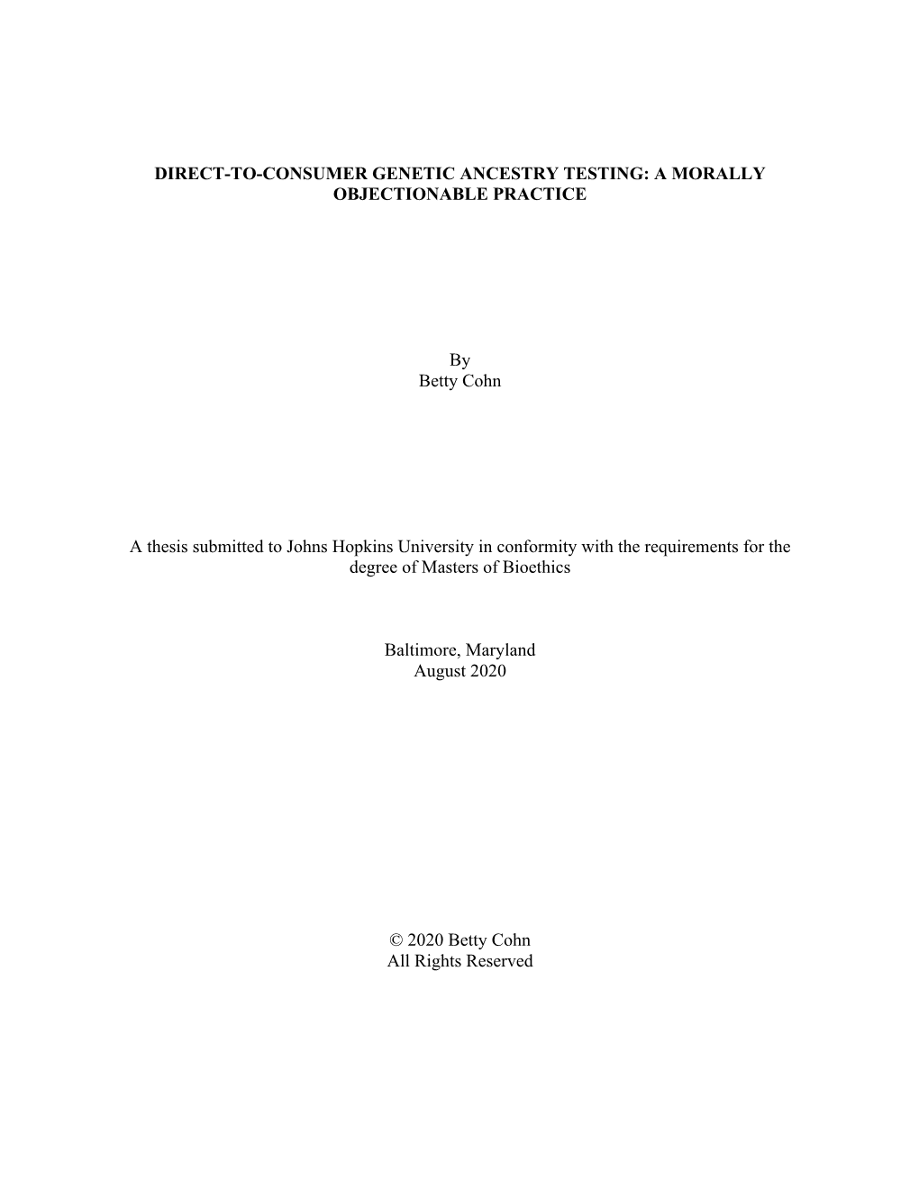 Direct-To-Consumer Genetic Ancestry Testing: a Morally Objectionable Practice