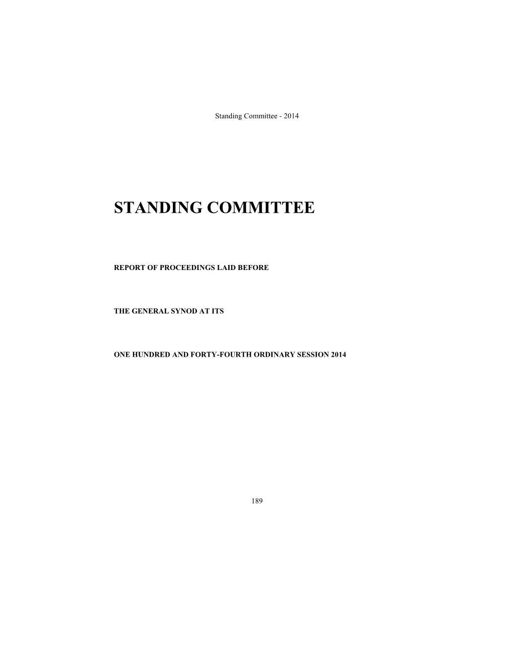 Standing Committee - 2014