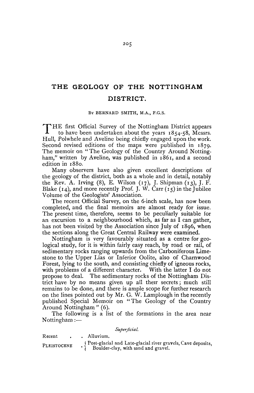 The Geology of the Nottingham District