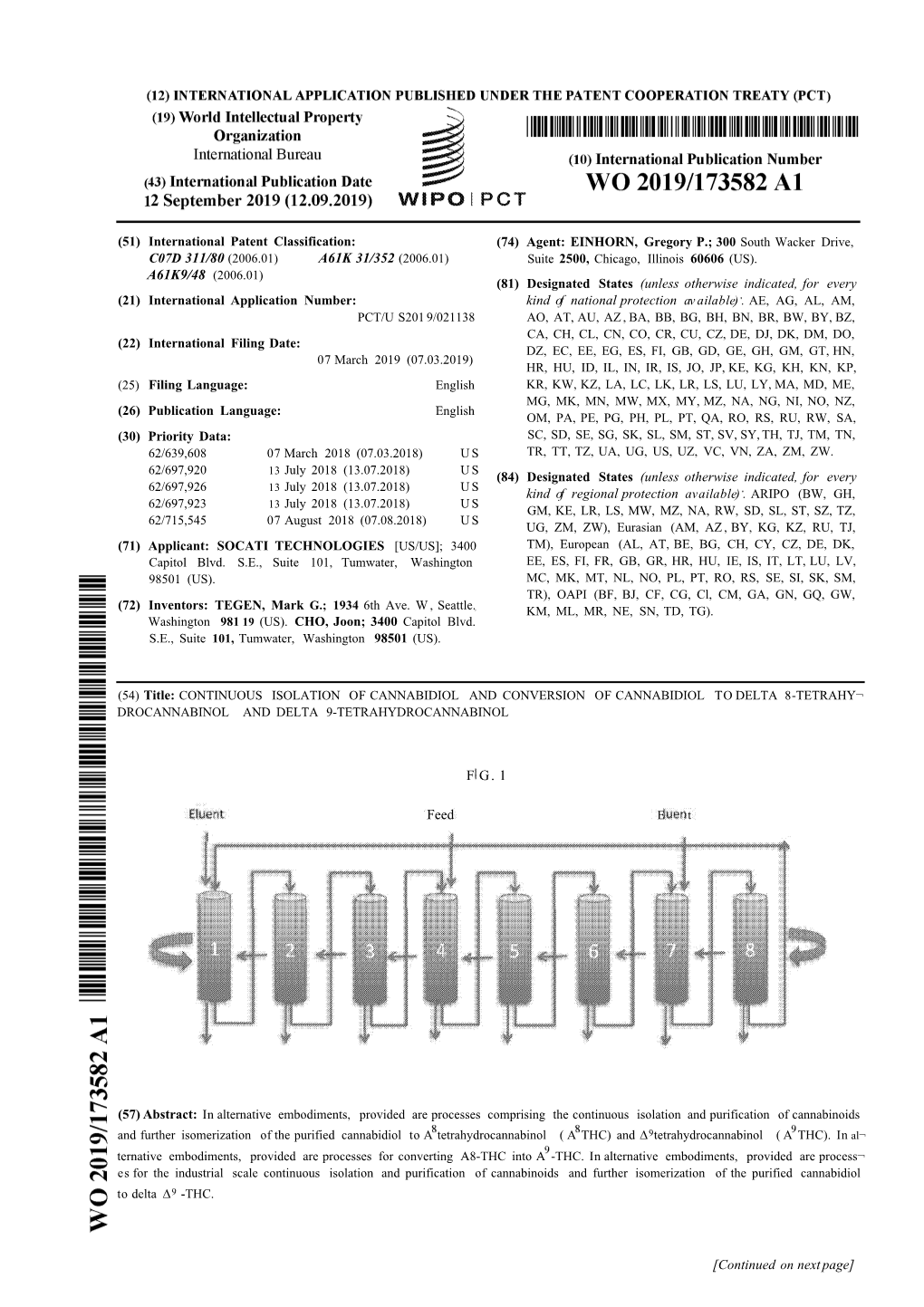 2006.01) (81) Designated States (Unless Otherwise Indicated, for Every (21) International Application Number: Kind of National Protection Av Ailable