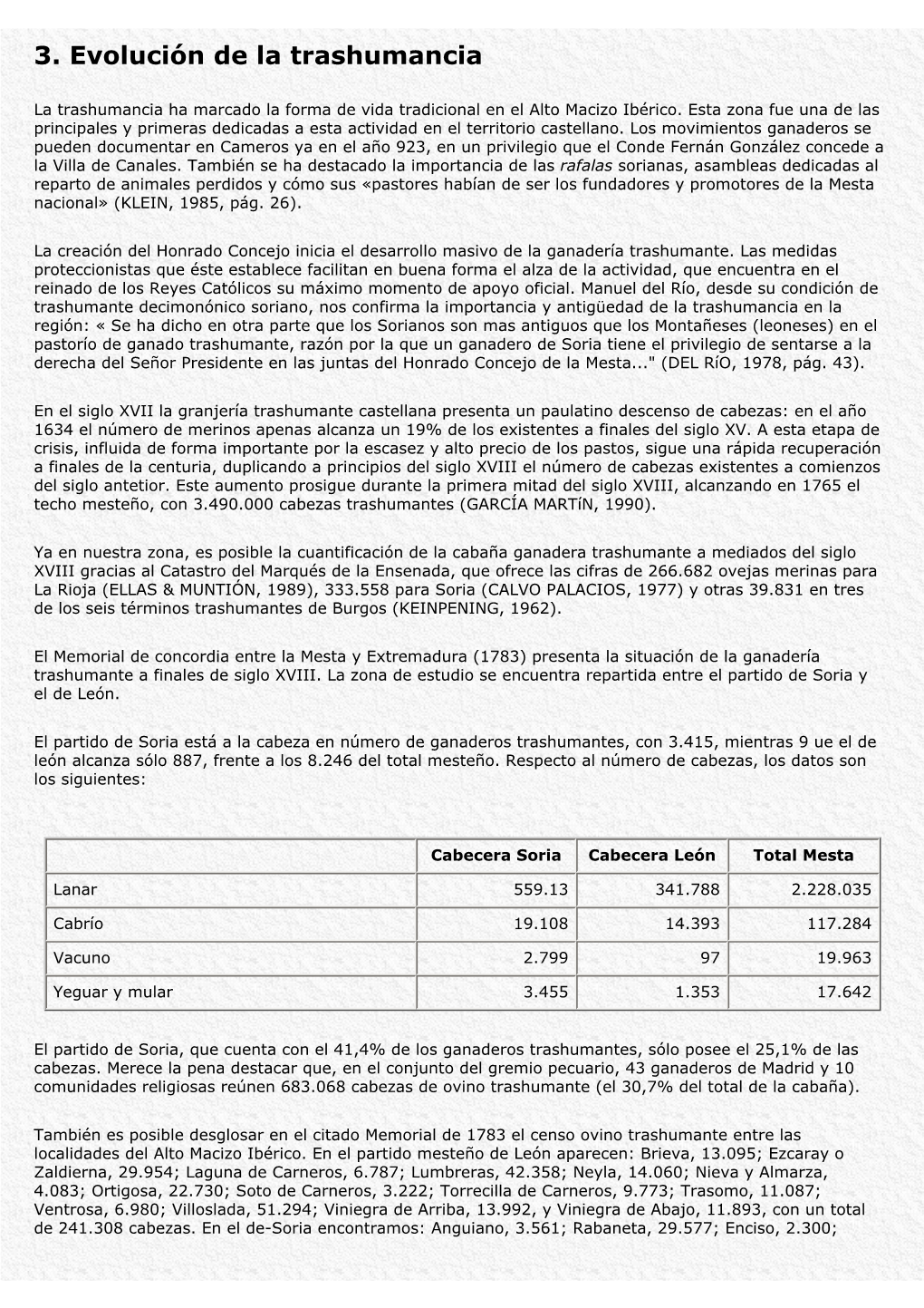 3. Evolución De La Trashumancia