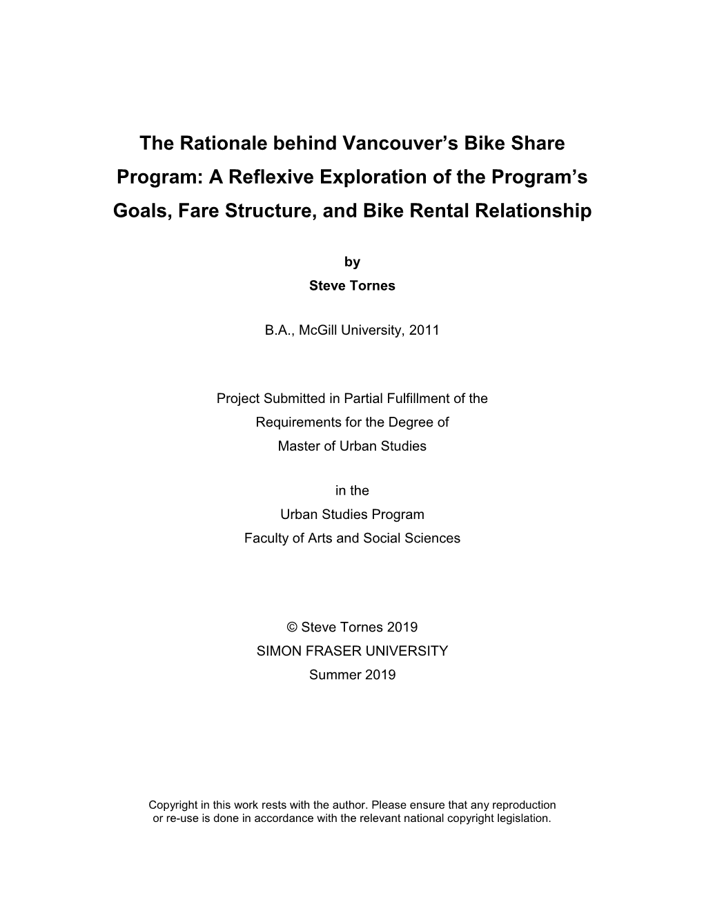 The Rationale Behind Vancouver's Bike Share Program