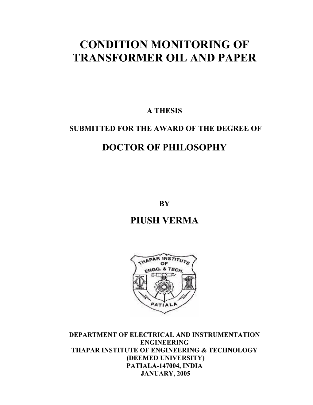 Condition Monitoring of Transformer Oil and Paper