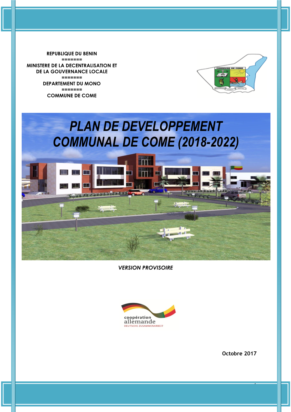 Plan De Developpement Communal De Come (2018-2022)