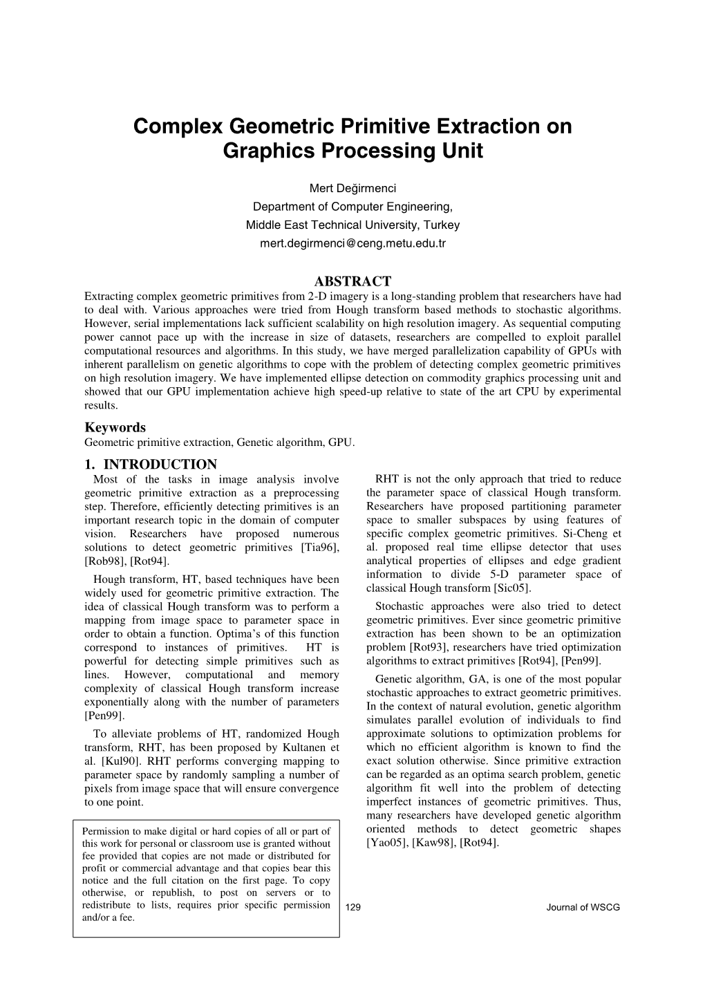 Complex Geometric Primitive Extraction on Graphics Processing Unit