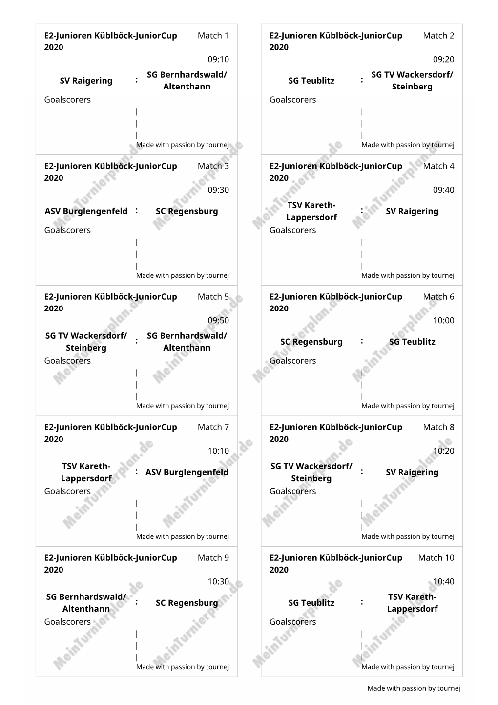 Page 1 Match 2 E2-Junioren Küblböck-Juniorcup 2020 09:20 E2