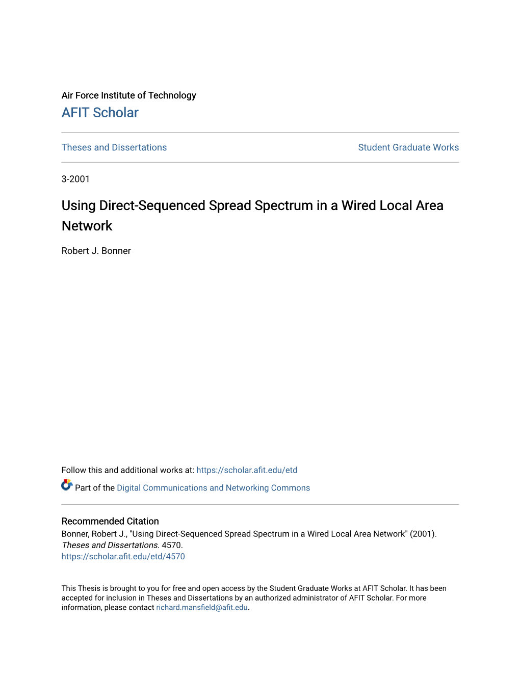Using Direct-Sequenced Spread Spectrum in a Wired Local Area Network