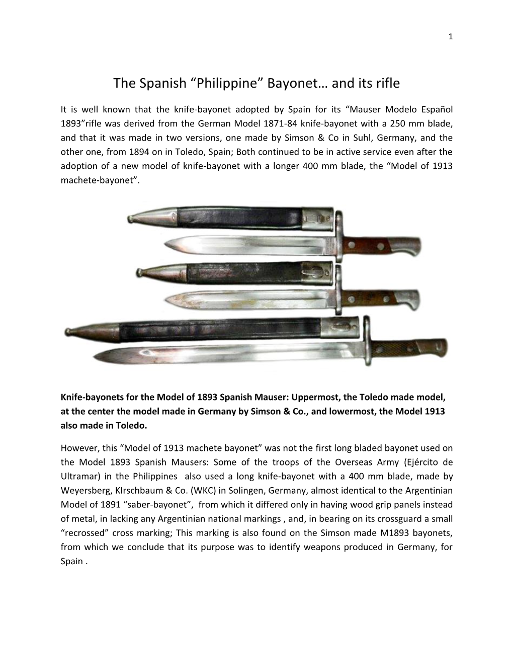 The Spanish “Philippine” Bayonet… and Its Rifle